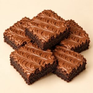 Nutella brownie with creamy Nutella
